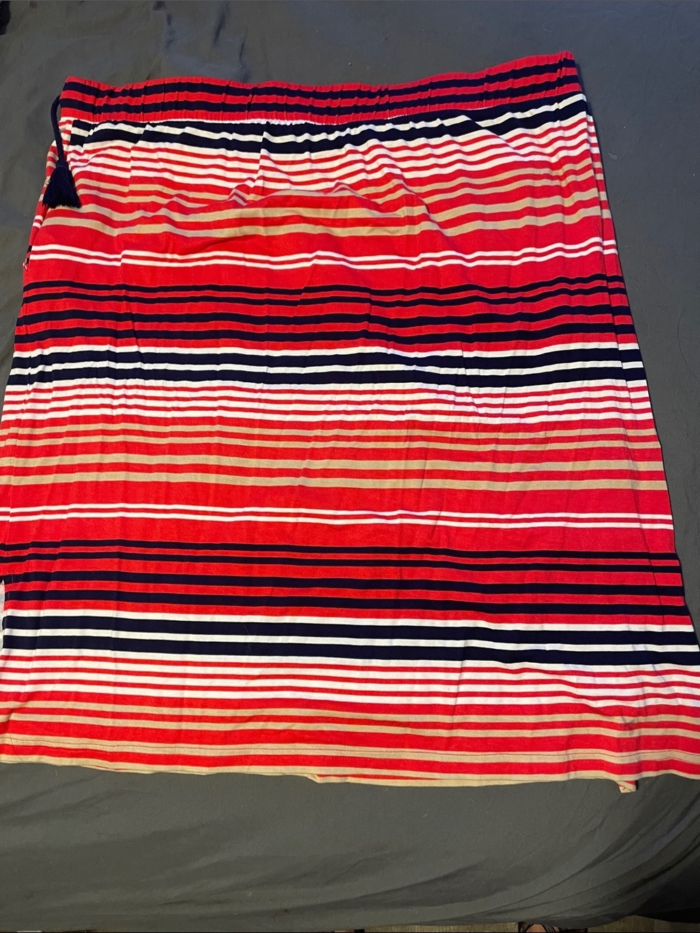 St. John's Bay Red, Navy & White Striped Maxi Skirt